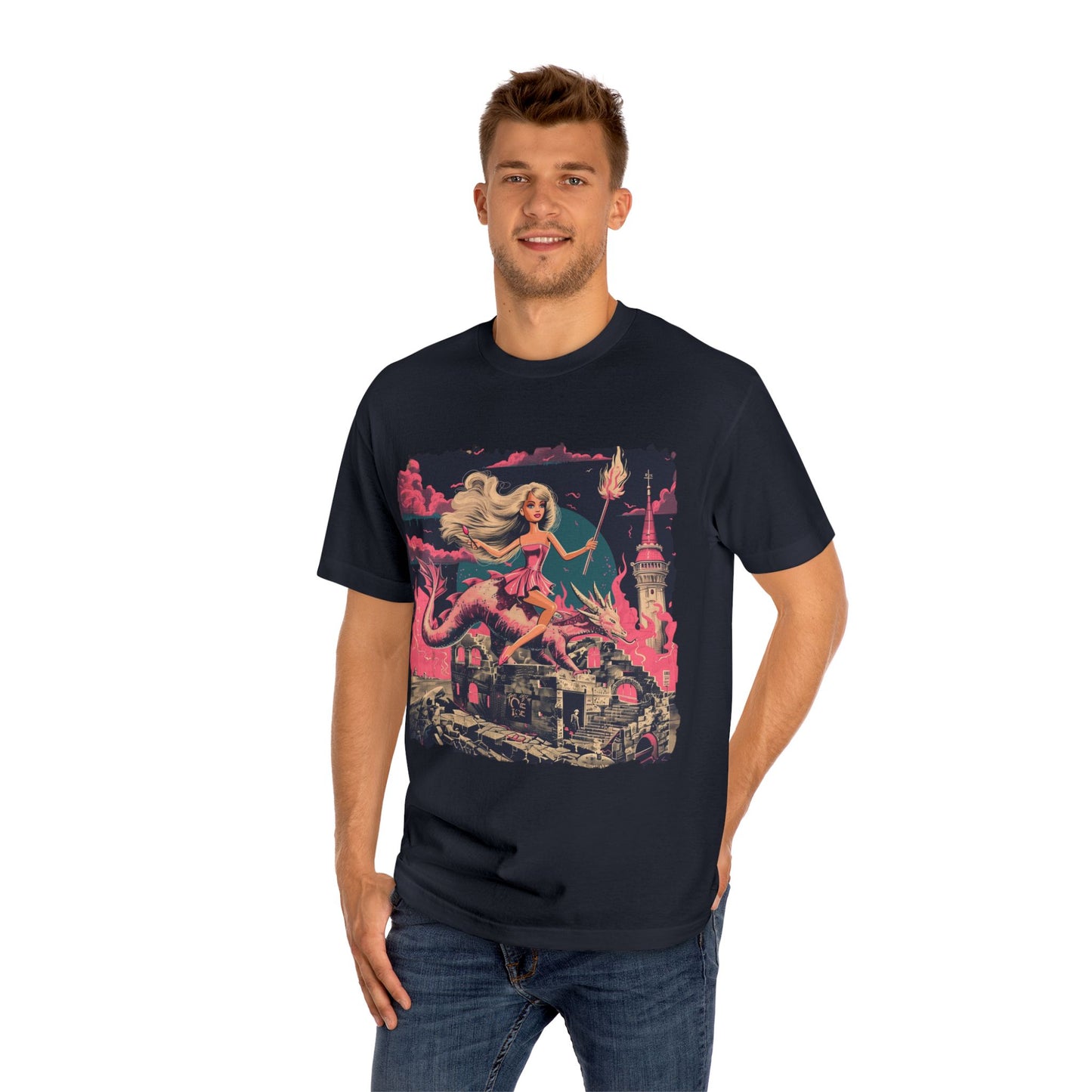 Retro Fantasy Art Unisex Tee, Unique Graphic T-shirt, Casual Wear, Gift for Nerds, Birthday Present, Vintage Style