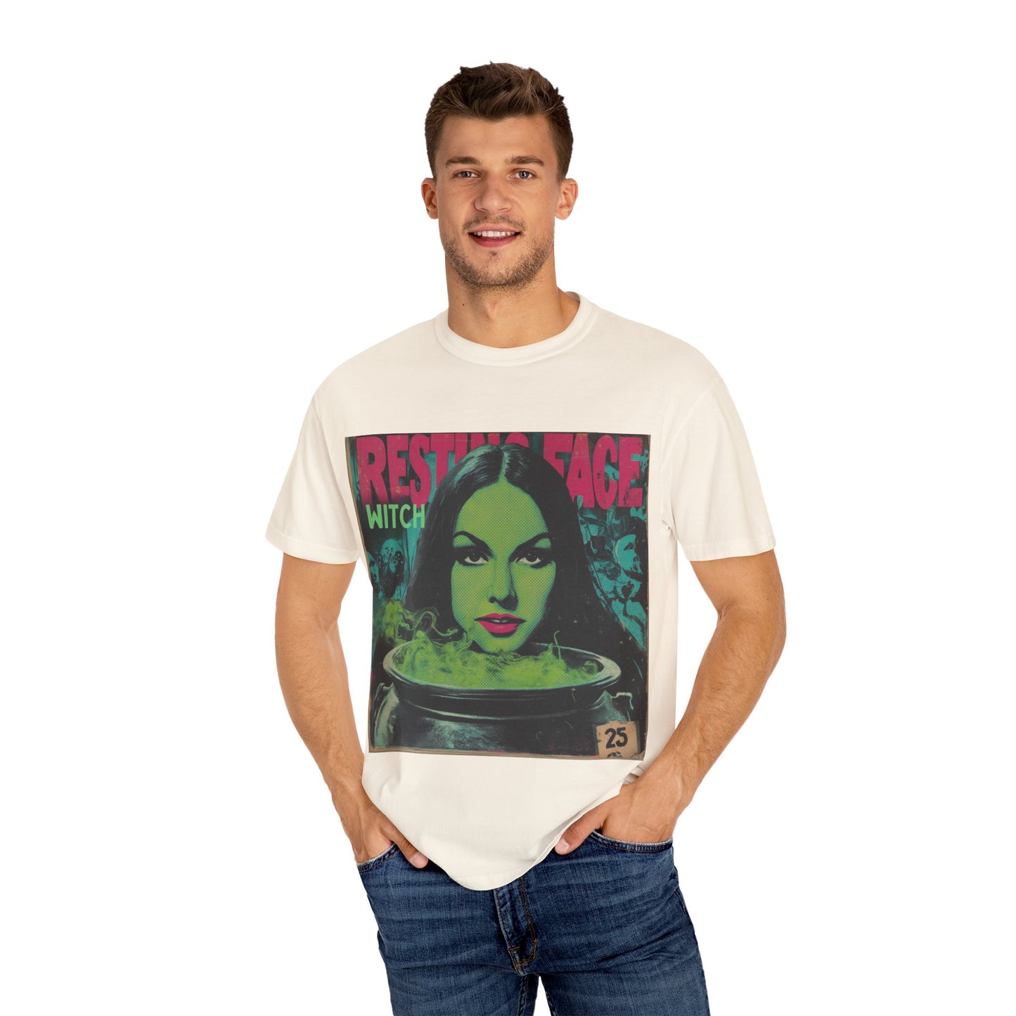 Witchy Graphic Tee, Unisex Vintage T-shirt, Halloween Apparel, Cute Witch Shirt, Retro Graphic Top