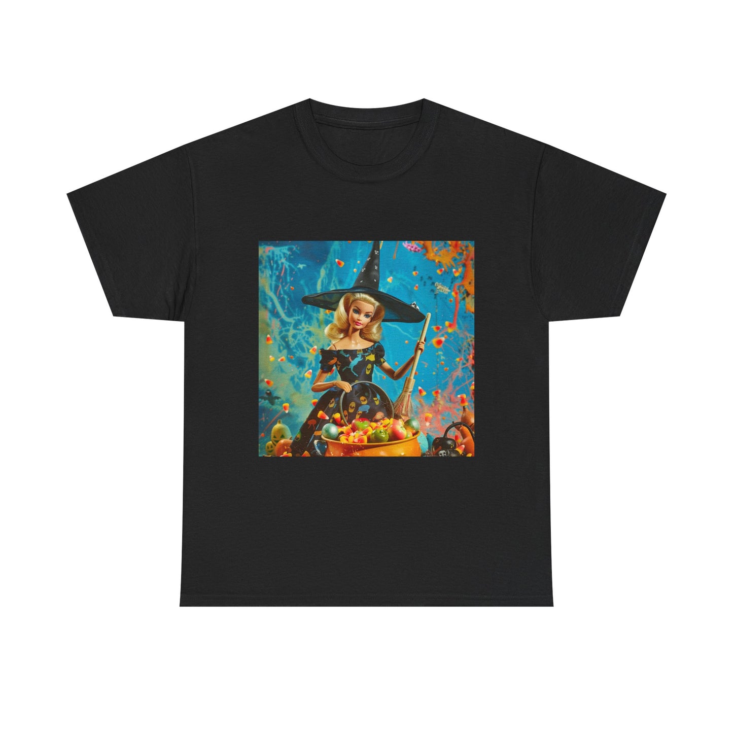 Witchy Barbie  Halloween T-Shirts-Retro Pulp Horror Graphic Tee