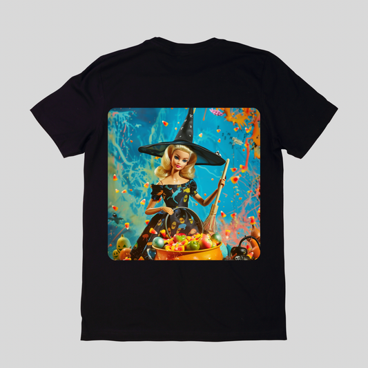 Witchy Barbie  Halloween T-Shirts-Retro Pulp Horror Graphic Tee