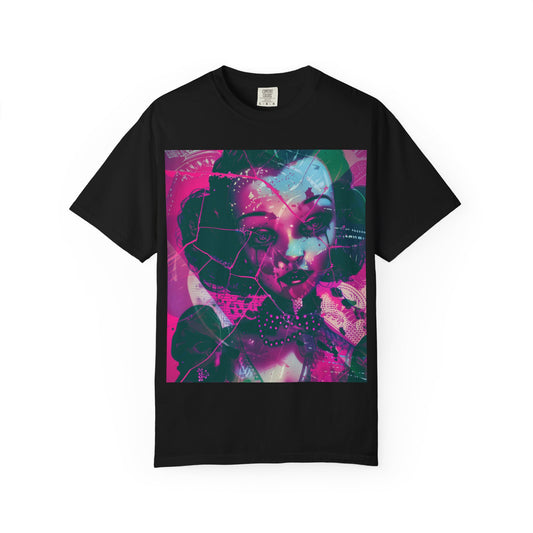 Vibrant Art Tee, Unisex Garment-Dyed T-shirt with Abstract Design, Trendy Graphic Tee, Gift for Art Lovers, Unique Casual Wear