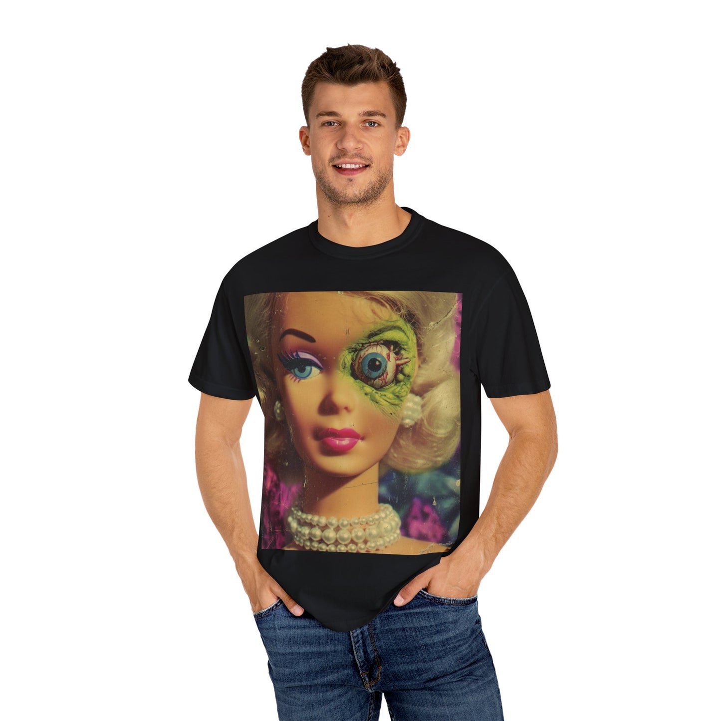 Vintage Pulp Horror Zombie Barbie T-shirt