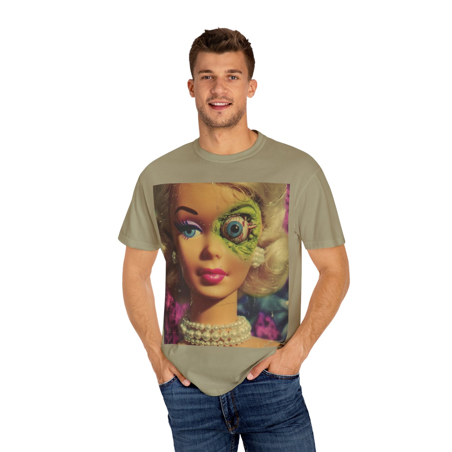 Vintage Pulp Horror Zombie Barbie T-shirt