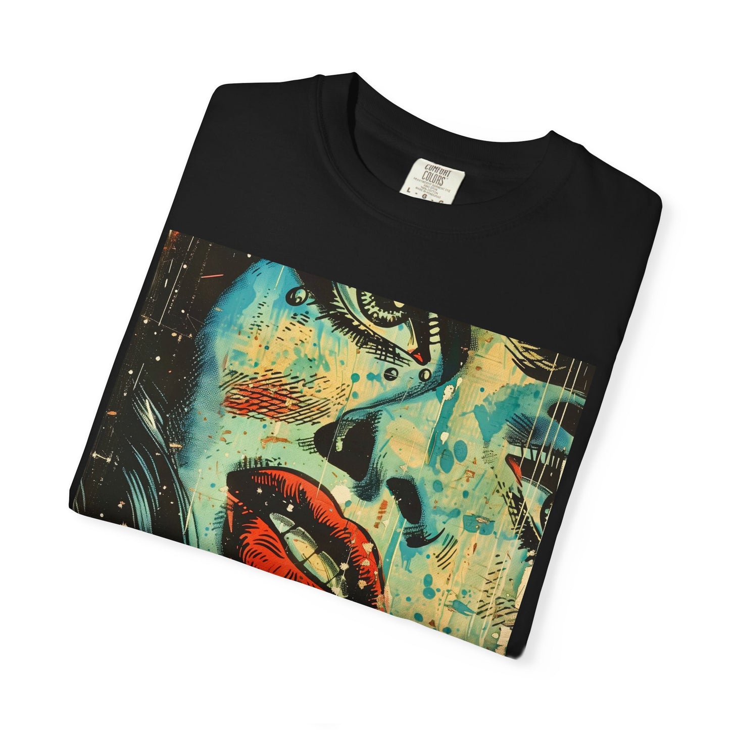 Garment-Dyed T-Shirt with Vintage Art Design, Unisex Graphic Tee, Retro Style Shirt, Casual Everyday Wear, Unique Gift Idea