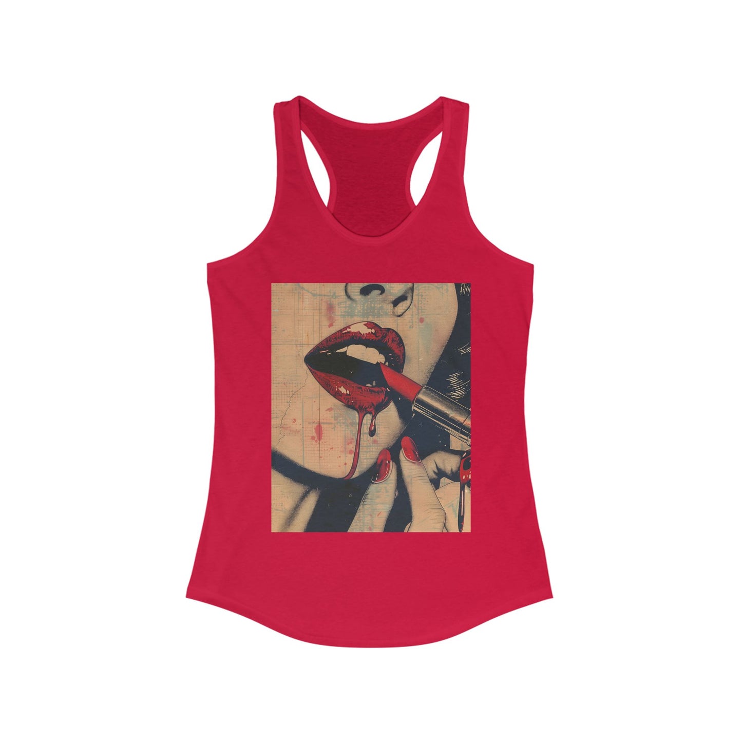 Tank Top Horror Lip Pin Up Girl Design