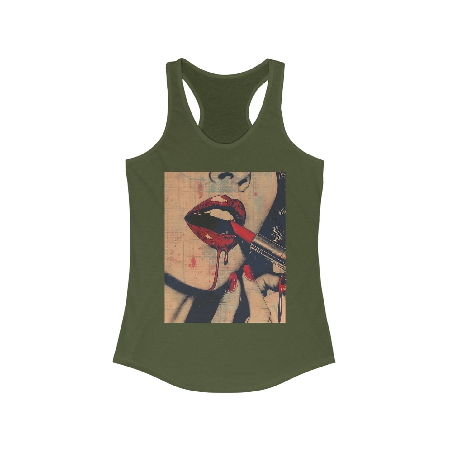 Tank Top Horror Lip Pin Up Girl Design
