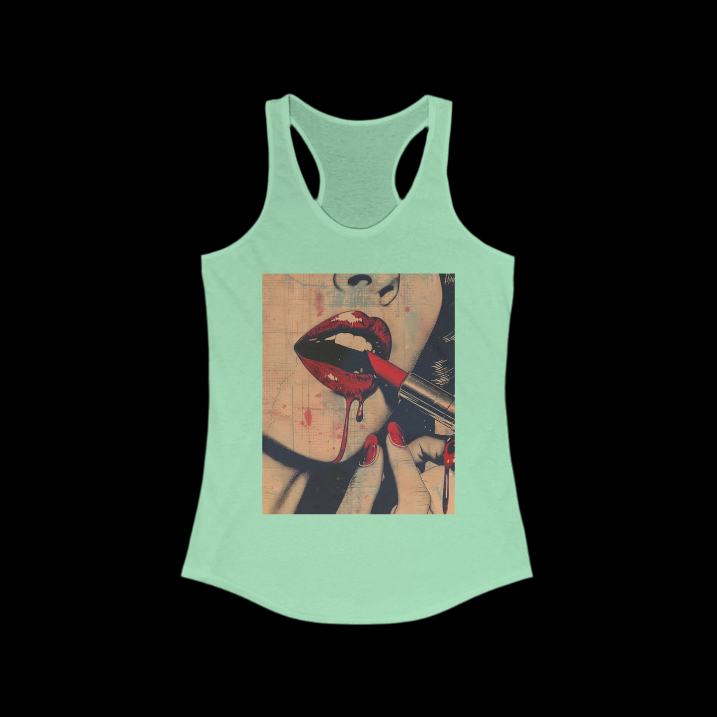 Tank Top Horror Lip Pin Up Girl Design