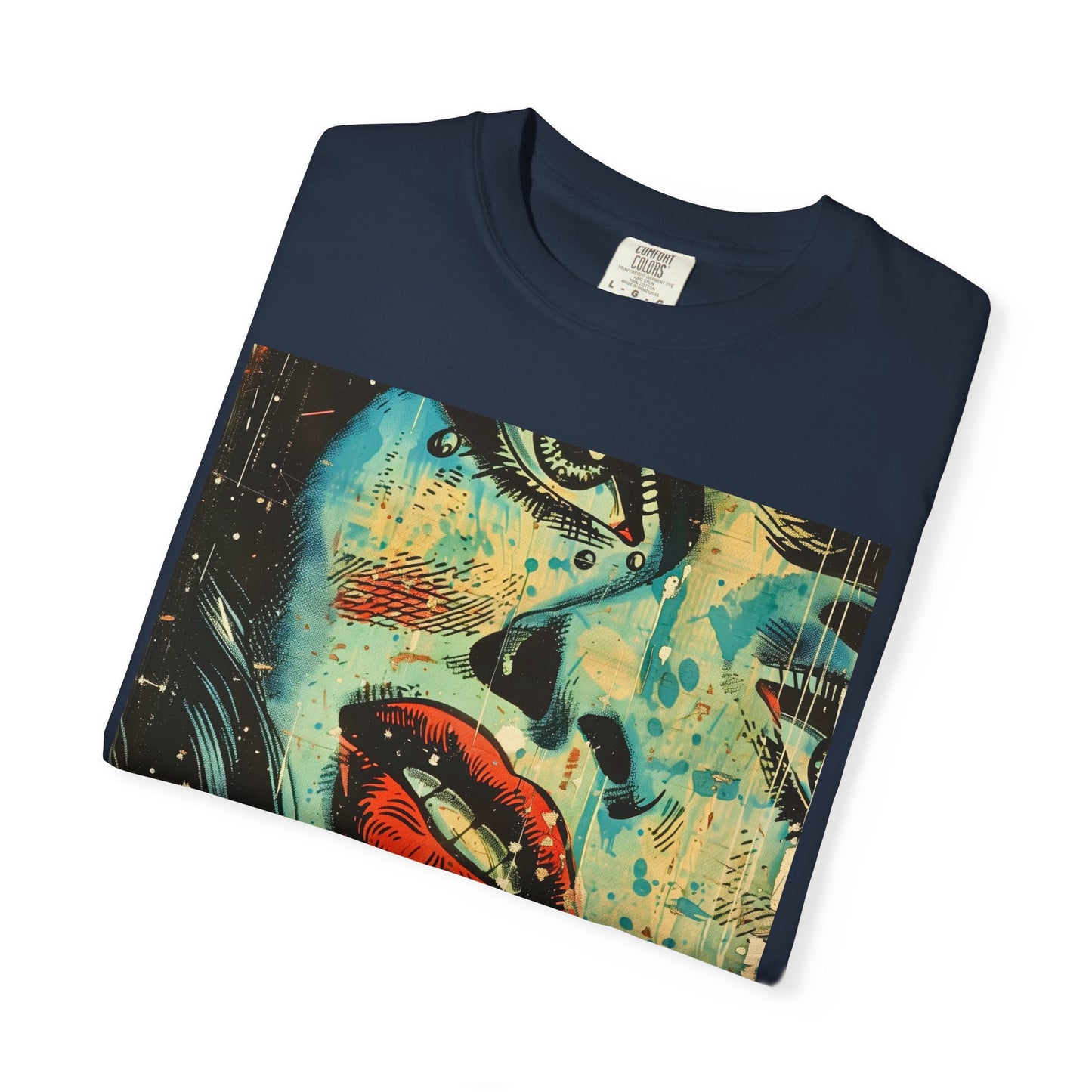 Garment-Dyed T-Shirt with Vintage Art Design, Unisex Graphic Tee, Retro Style Shirt, Casual Everyday Wear, Unique Gift Idea